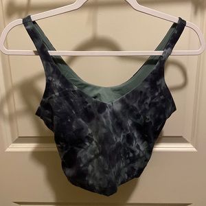 LULULEMON ALIGN CROPPED TANK TOP DIAMOND DYE SILVER BLUE TIDEWATER TEAL 8